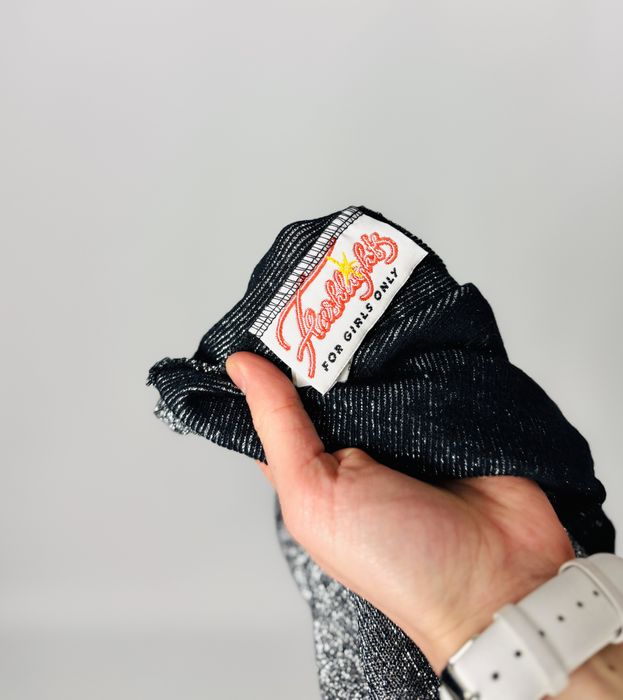 Srebrne legginsy z brokatem S 36