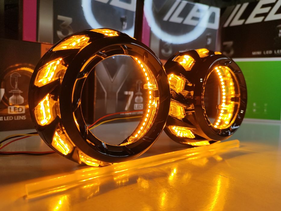 Маски для линз 2.5-3.0 дюйма LED белый+желтый RGB