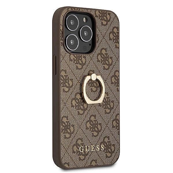 Etui Guess 4g Ring Stand na iPhone 13 Pro / iPhone 13 - brązowe
