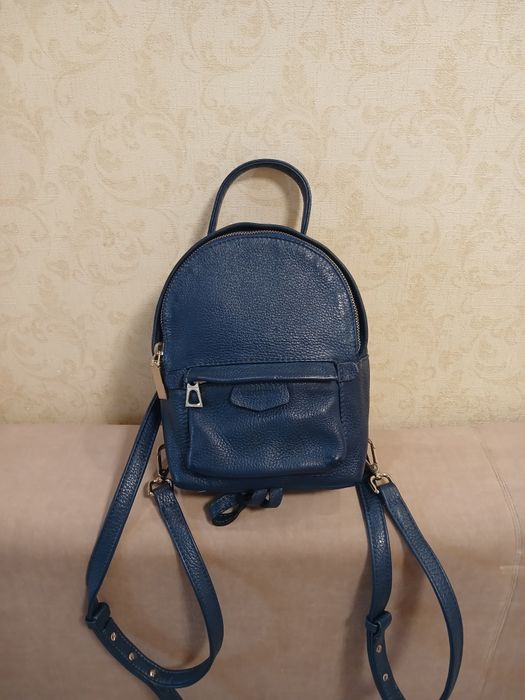 Рюкзак натуральна шкіра синій
