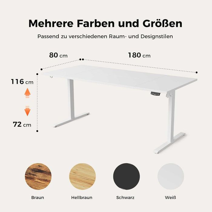 Nowe elektryczne biurko / stół / blat / 80x180CM / AGILESTIC !A3435!