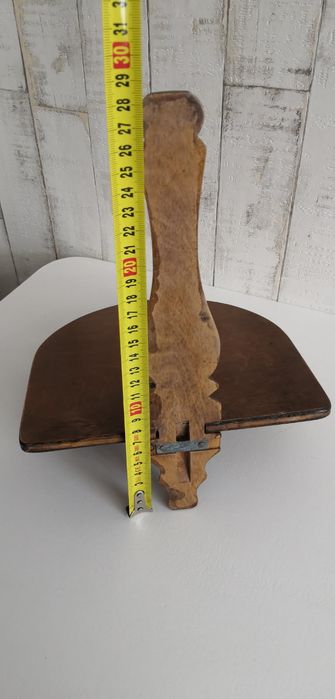 Ładny drewniany ścienny kwietnik - PRL