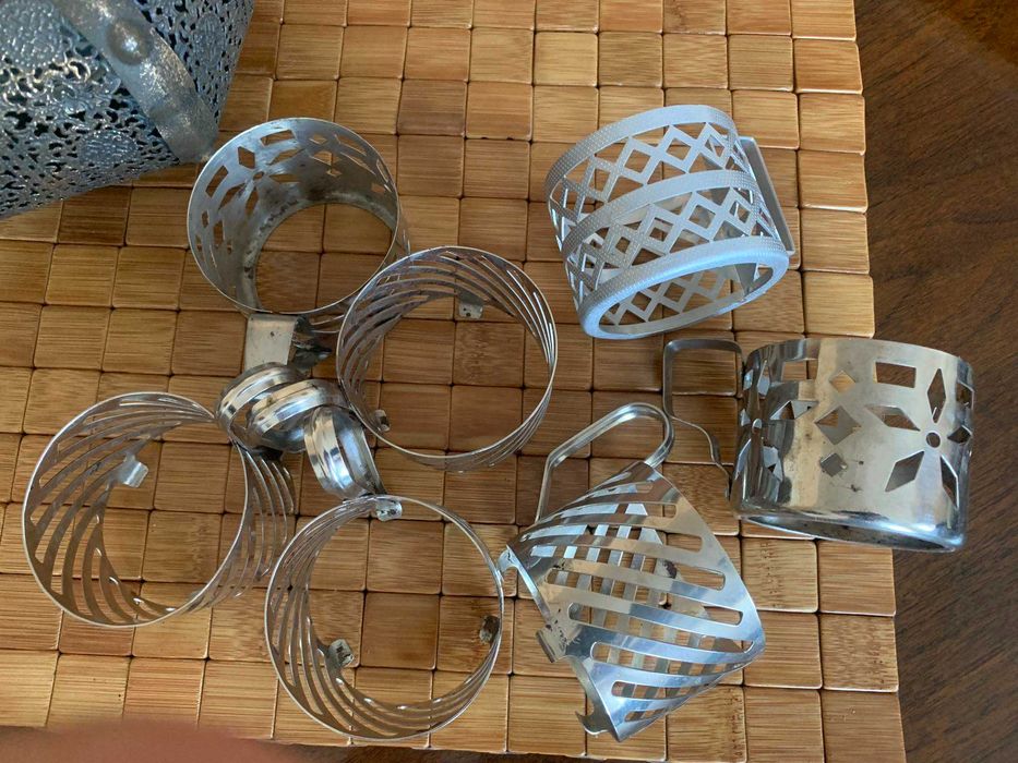 koszyki do szklanek , podstakanniki, vintage, PRL, lata 70 -  mix