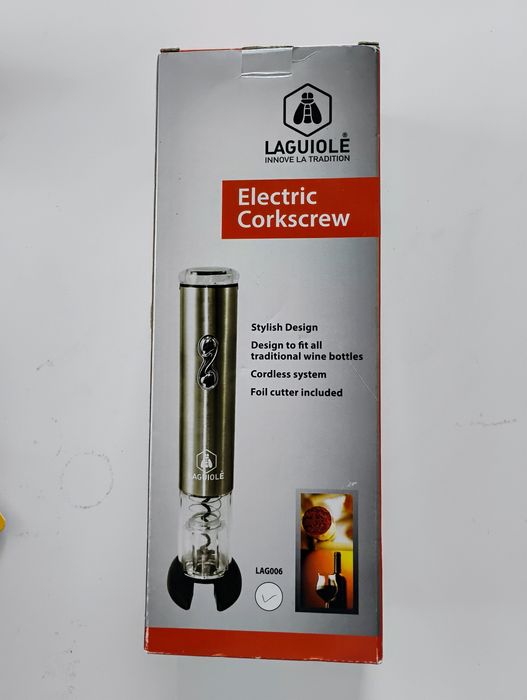 Elektryczny korkociąg do wina  srebrny