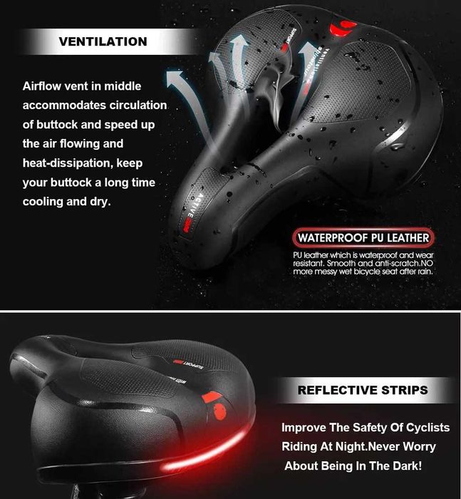 Седло сидение сидушка сідло спортивное туристическое широкое пружинное