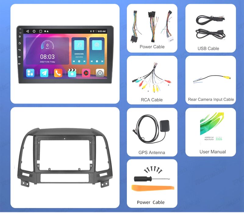 RÁDIO GPS ANDROID 13 HYUNDAI SANTA FE 06-12