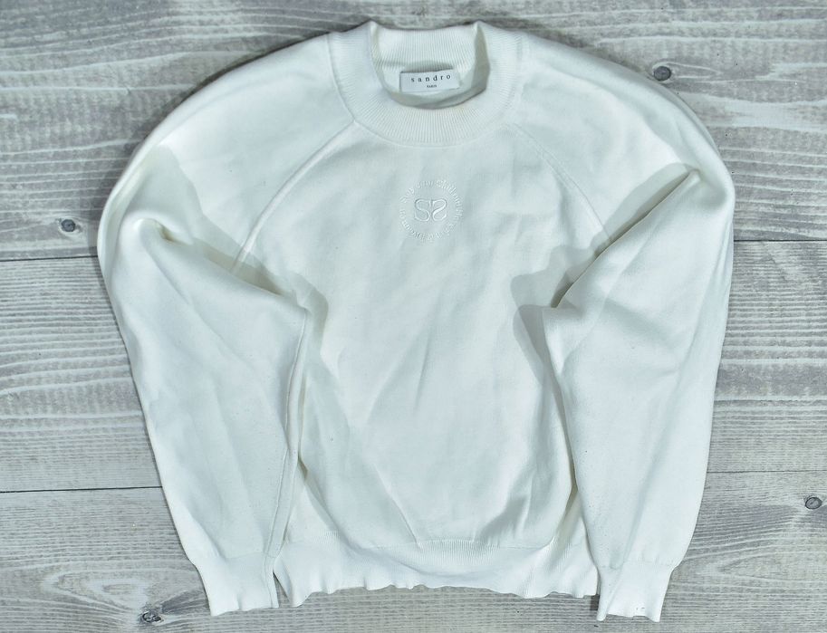 Sandro Paris Biała Bluza Damska Crewneck 1 S