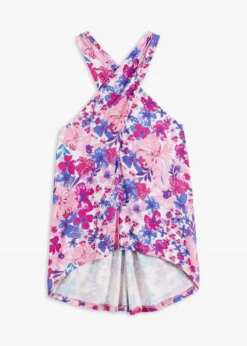B.P.C top z dekoltem halter w drobne kwiatuszki ^36/38