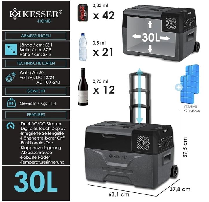 Продам автохолодильник  компрессорный KESSER® 30 л.