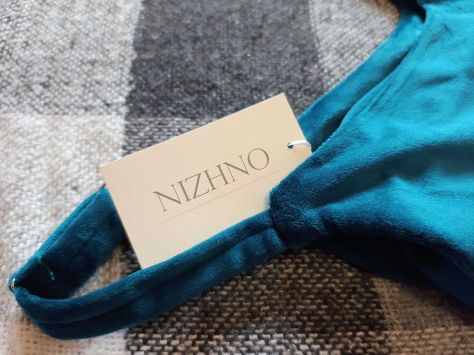 Велюровый домашний комплект 2в1 (Ночная рубашка + халат) Изумруд