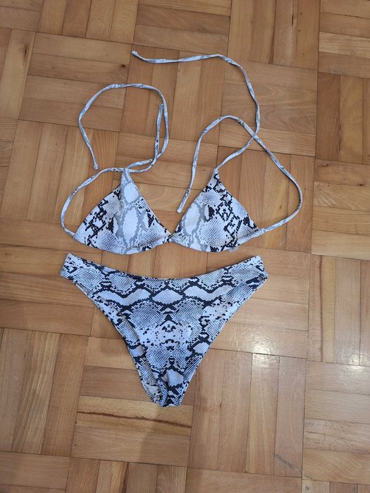Bikini strój kąpielowy S M wężowy wzór shein