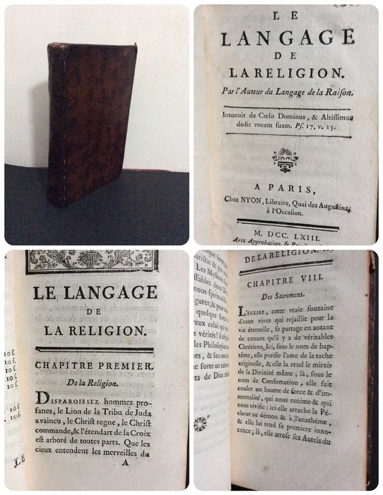 Marquis Louis Ant. Caraccioli - Le langage de la religion , 1763. Raro