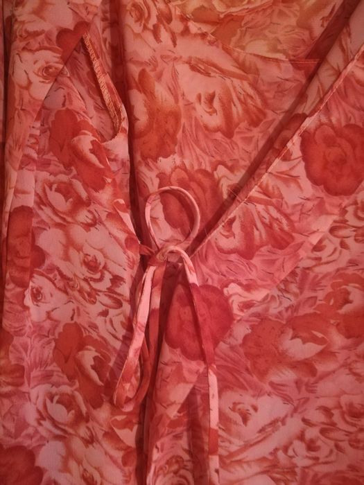 Koszulka nocna ze szlafrokiem Gille Classic L motyw róże