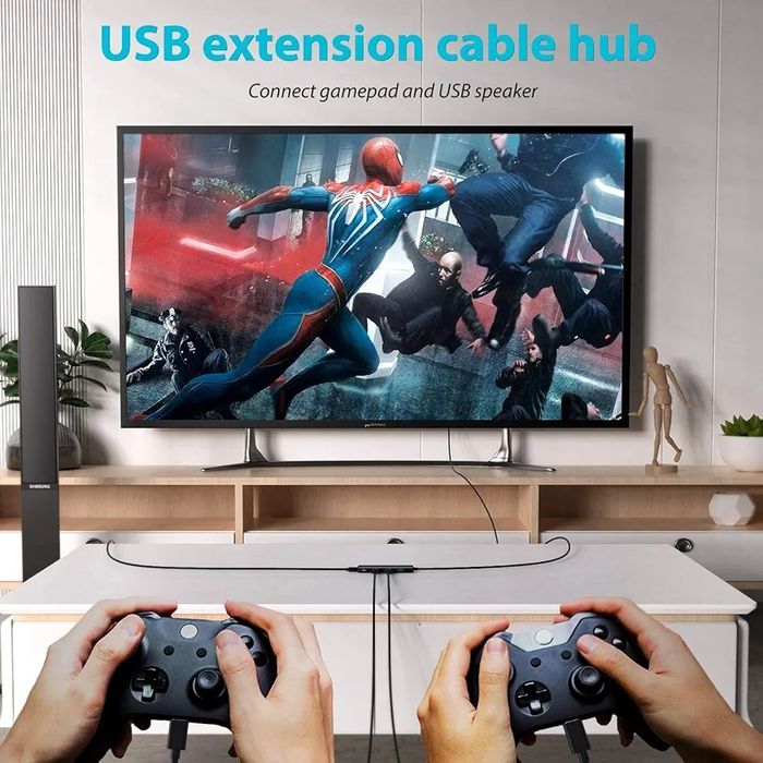 Aceele Hub USB 3.0 z przedłużonym kablem o długości 120 cm O222