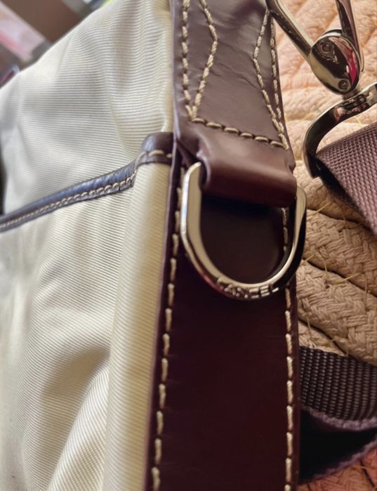 Mala LANCEL branco crú crossbody tamanho médio