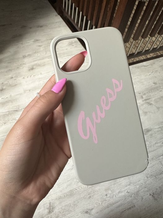 Case etui oryginalne Guess iphone 12 pro beżowy pudrowy róż