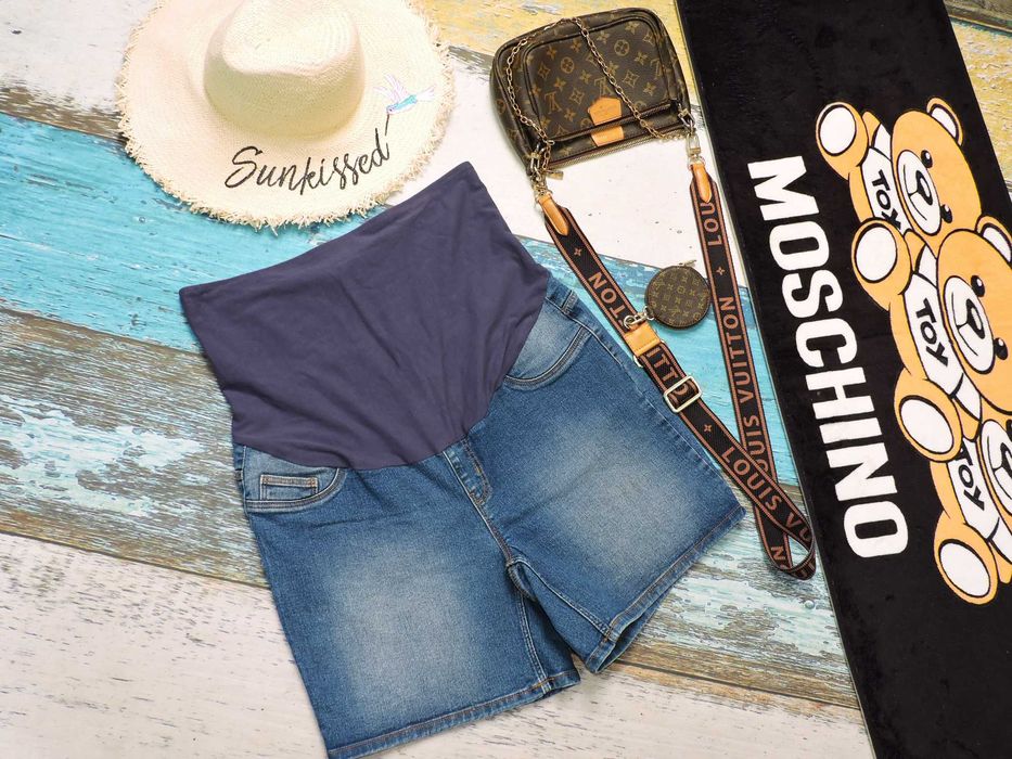 Mamalicious Szorty ciążowe jeans panel brzuszek 46/48