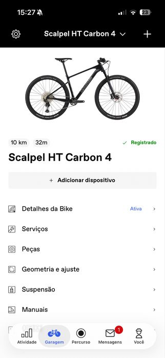 Bicicleta BTT Cannondale Scalpel HT Carbon 4 (Tamanho M) - Como Nova