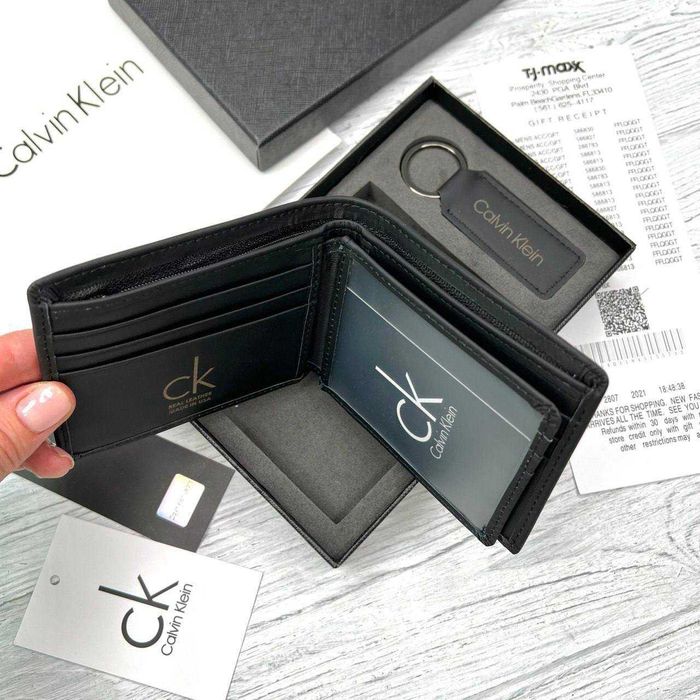 Чоловічий гаманець Calvin Klein/Подарунковий набір CК/натуральна шкіра