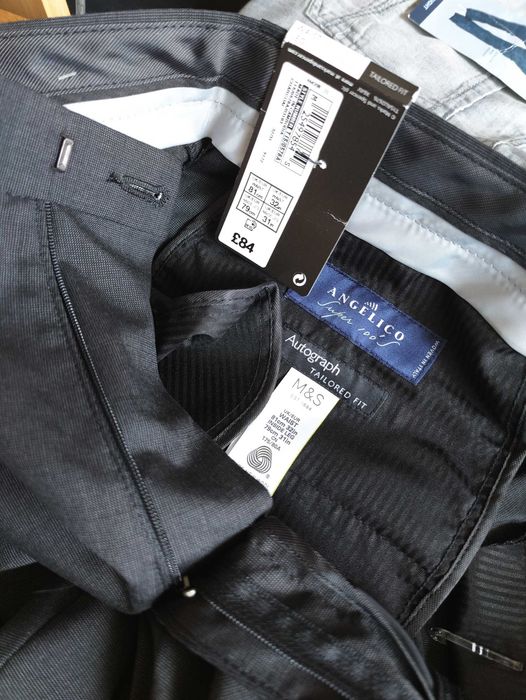Джинсы брюки Marks&Spencer wool trousers United Kingdom w32 grey.