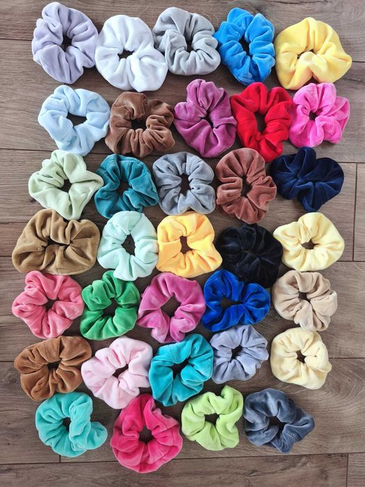 miękkie, welurowe gumki do włosów scrunchie WYPRZEDAŻ ASORTYMENTU wszystkie kolory