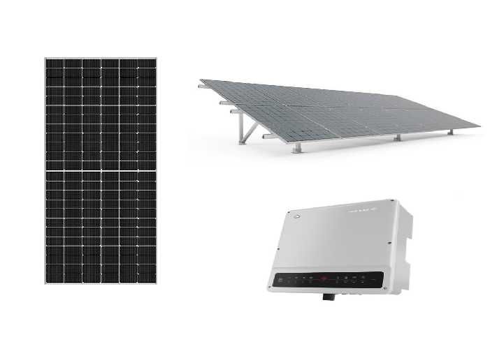Zestaw fotowoltaiczny 8,19 kWp. z Konstrukcją Gruntową i Hybrydowym Inwerterem GoodWe