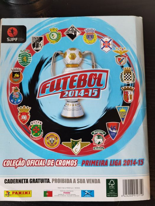 Caderneta Futebol 2014/2015 Panini (175 cromos colados)