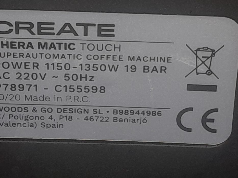 Maq. Cafe  create  one touch 50€