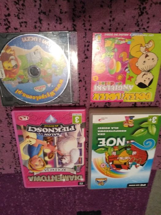 Bajki DVD, VCD, słuchowiska i gry na Pc duża paczka 55 sztuk