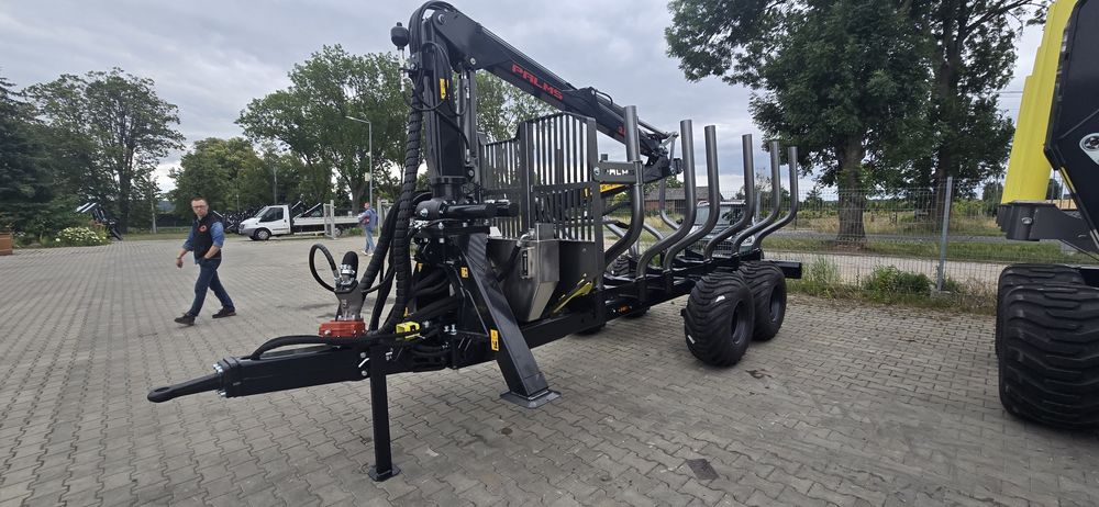 NOWA PRZYCZEPA LEŚNA PALMS 8D Z żurawiem  6.7M – Dostępna od ręki