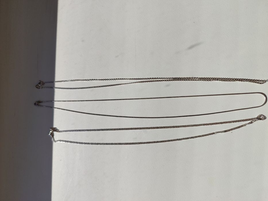 Три срібні цепочки дві по 50 та одна 45 сантиметрів