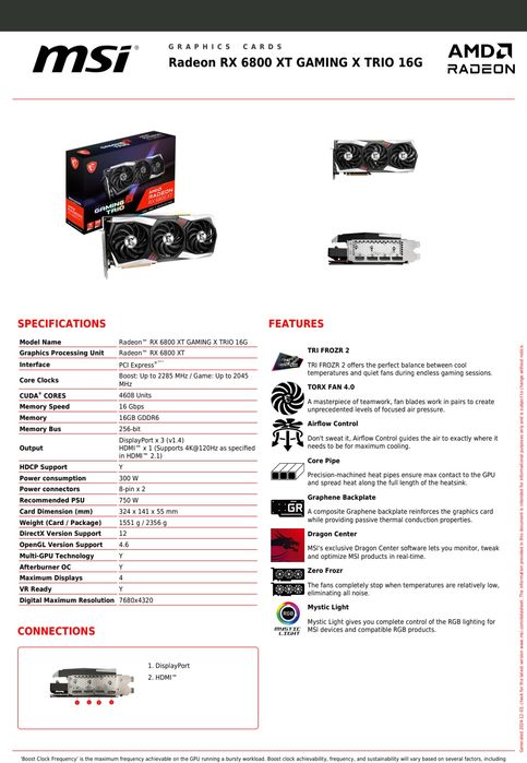 Placa gráfica MSI Radeon RX 6800 XT