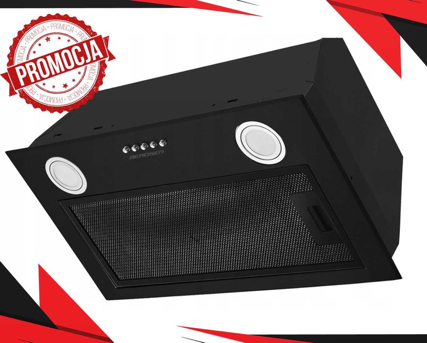 Nowa OKAP KUCHENNY Do Zabudowy 60cm Czarny Led (PROMOCJA)