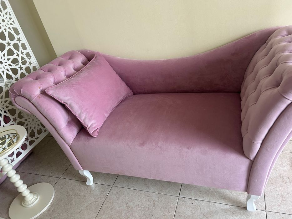 Sofá veludo rosa novo