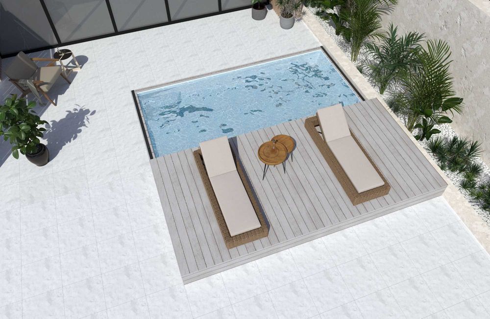 Mobilny taras / zadaszenie basenowe / konstrukcja ogrodowa