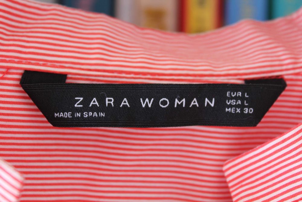 Blusa às riscas vermelho/branco Zara tamanho L