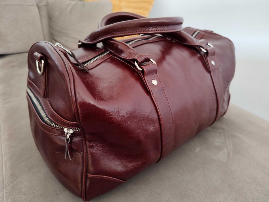 Torba podróżna weekendowa + kosmetyczka skórzana Miler Menswear brązowa