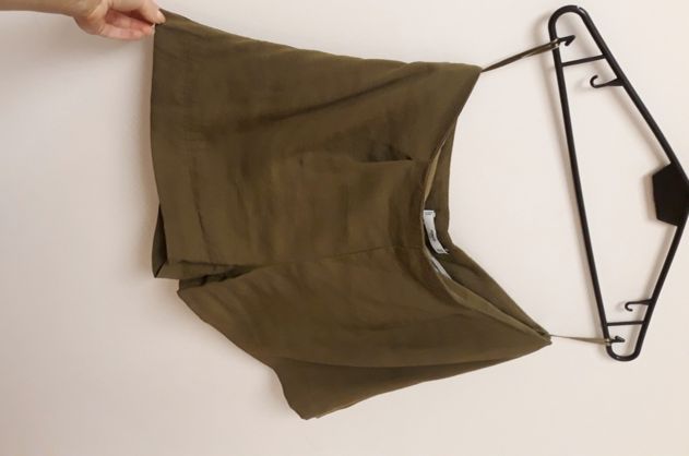 Mango szorty materiałowe wyższy stan wiskoza khaki oliwka 36