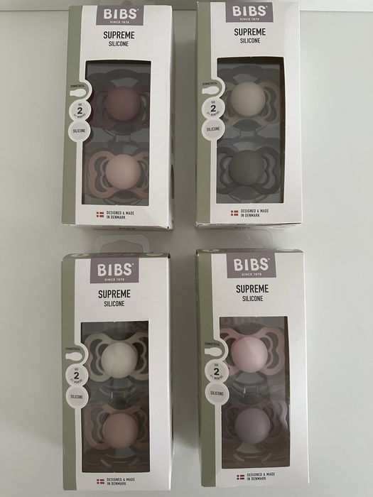 8 chupetas BIBS Supreme + 2 Loop Clip