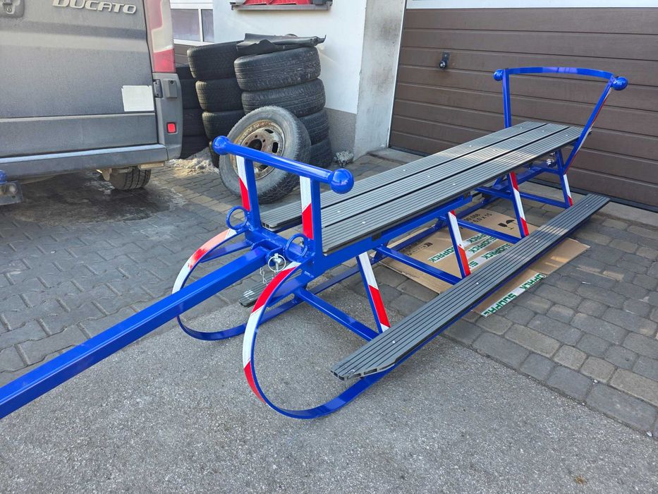 Sanki Kuligowe / Masywne Duże Sanie do Quada Traktora Siedzisko 195cm