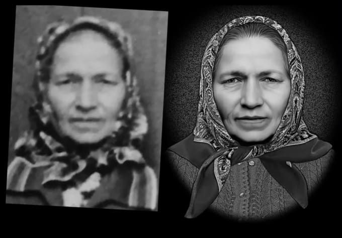 Ретушь фото на памятник под гравировку, на керамике услуги фотошоп