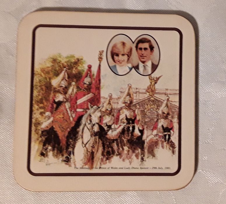 Bases para copos casamento Príncipe Charles/Diana Spencer