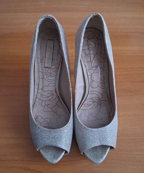 Złote czułenka 39 obcas platforma sylwester