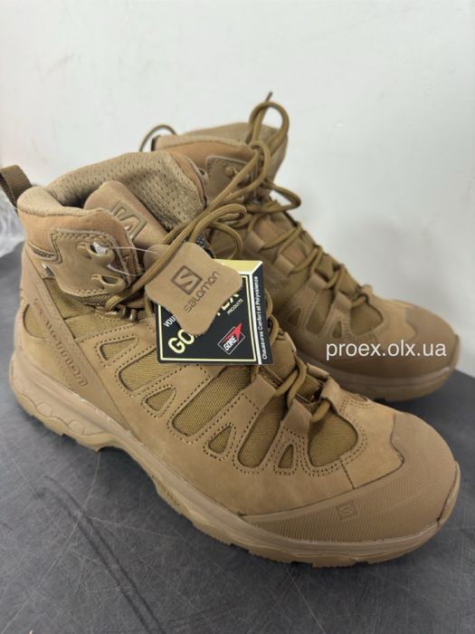 Тактические ботинки Salomon Quest 4D GTX Forces 2 Coyote Gore-Tex | Военные берцы Саломон | Треккинговые ботинки для ВСУ