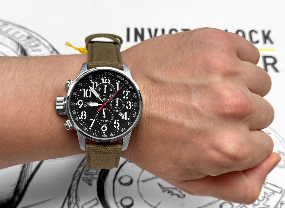 Годинник чоловічий Invicta 1873 Aviator Військовий Military Style 46 мм 100 MT