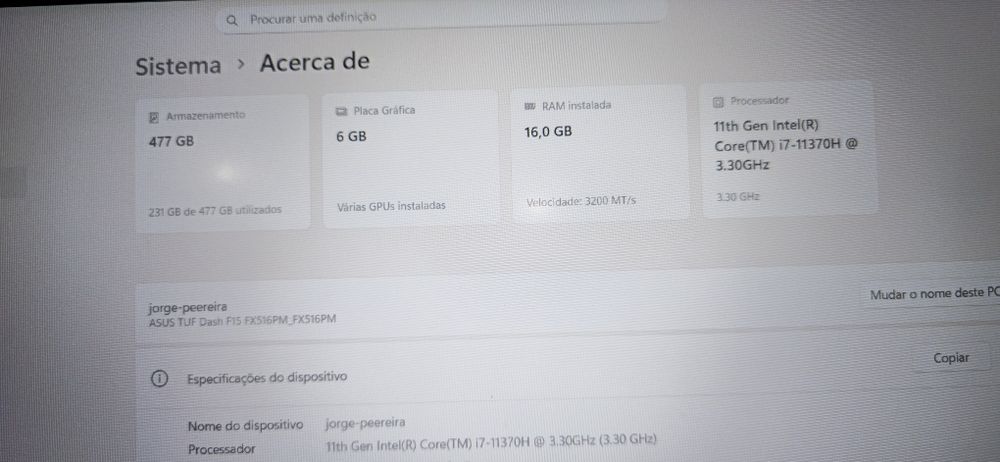 Vendo NOTEBOOK ASUS TUF