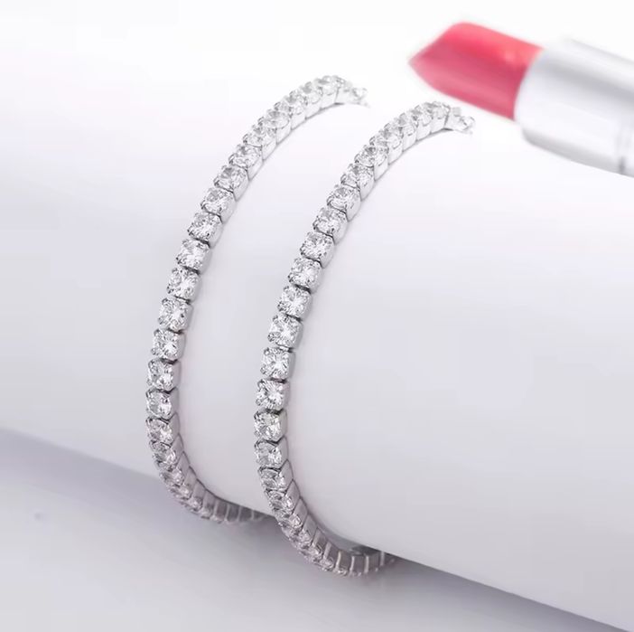 Bransoletka tenisowa z moissanitami GRA 0,1 ct ( 3mm ) srebro 925
