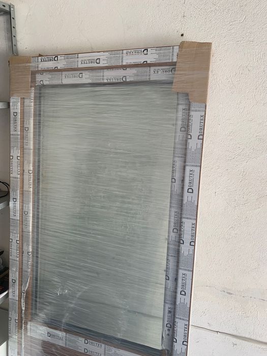 Drzwi balkonowe białe dąb złocisty nowe klamki zamek 900x2200