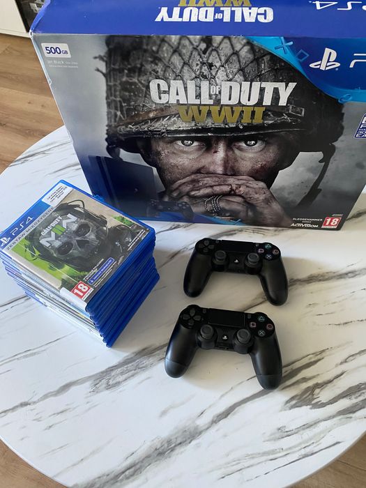 Konsola PlayStation 4 slim 500gb, 2 pady, gry nfs god cod horizon