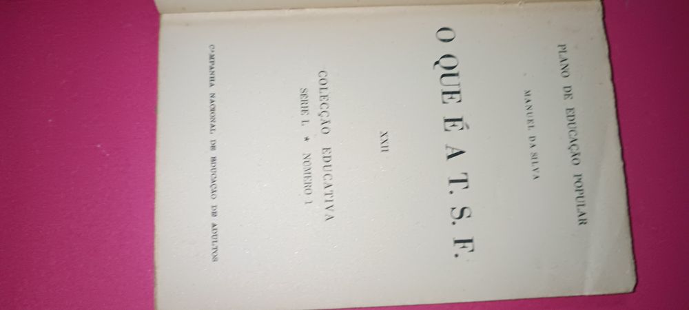 Antigo livro O que é a T.S.F.